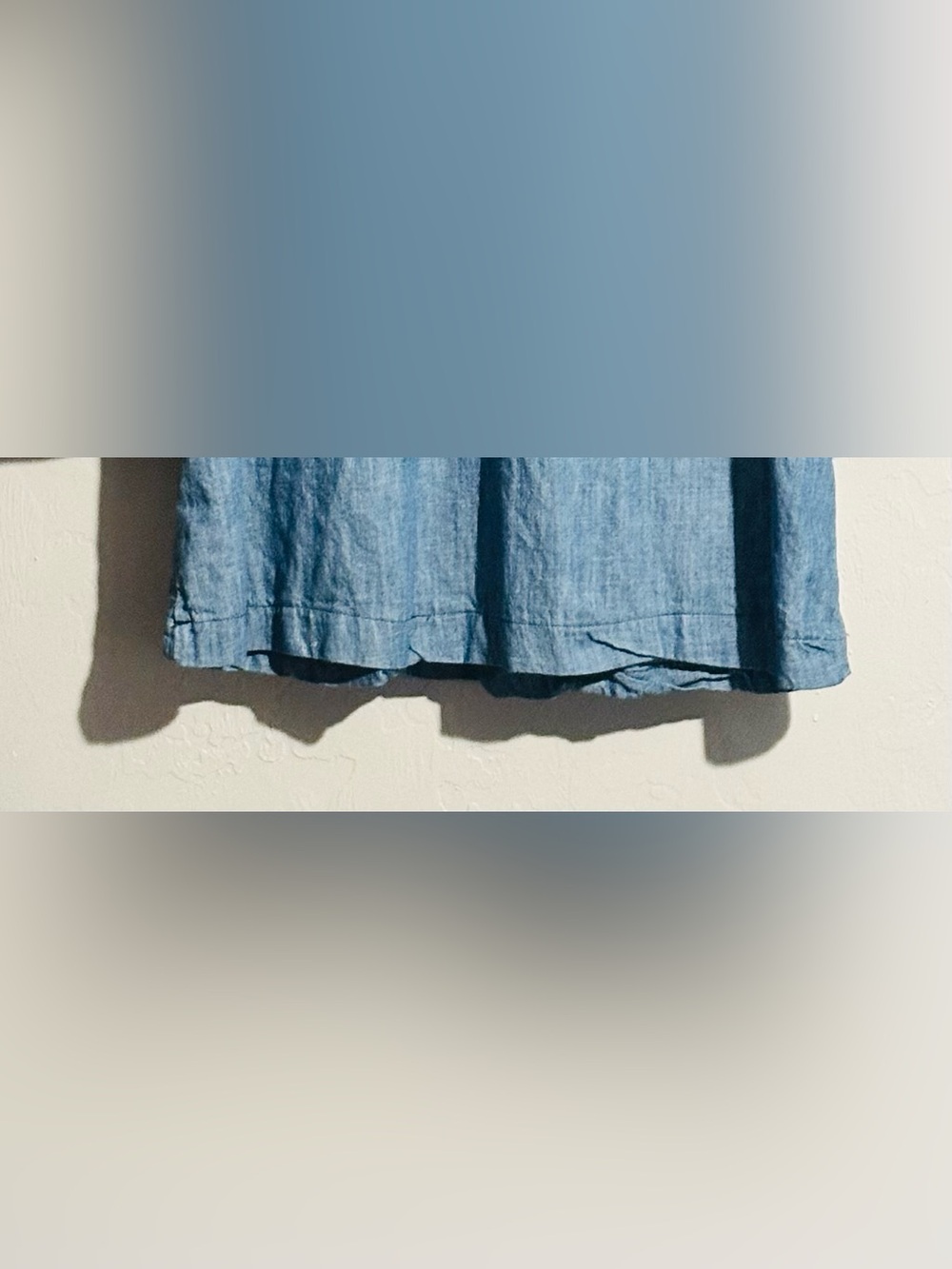 Old Navy Chambray Denim Popover Tunic Shirt/Mini Dress Long Sleeve Double Pocket - Picture 5 of 5